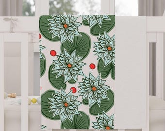 Water Lily Pattern Toddler Blanket