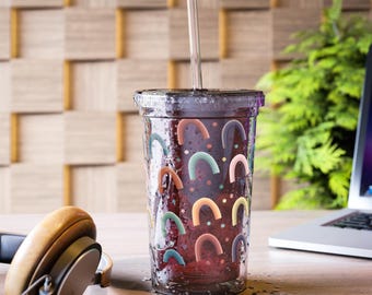Boho Rainbow Acrylic Cup