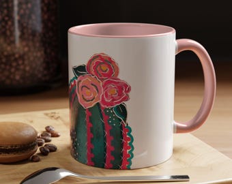 Funky Floral Cactus Mug