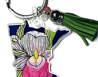 Minnesota State Flower Keychain