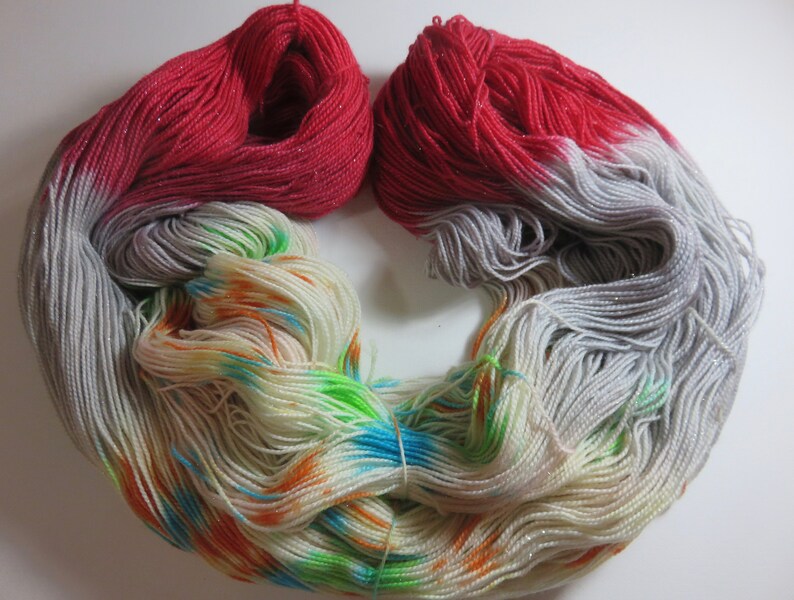 Hand Dyed Superwash Sock Fingering Yarn in Choice of Yarn image 2