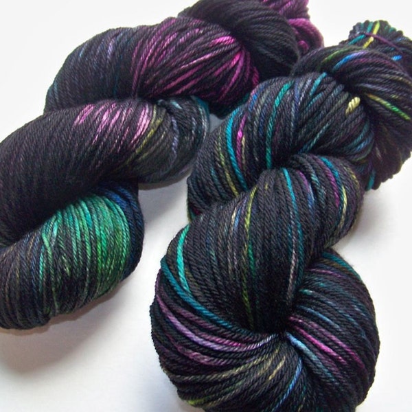 WINTER SALE 20 Percent Off -- Hand Painted Superwash Merino Worsted -- Emo in a Blender