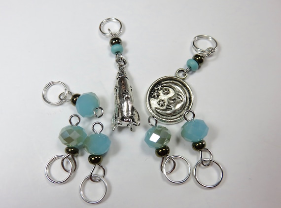 MOONLIGHT,set of 5 Knitting stitch markers