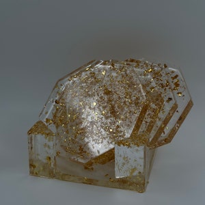 Resin Coasters with Gold Flakes