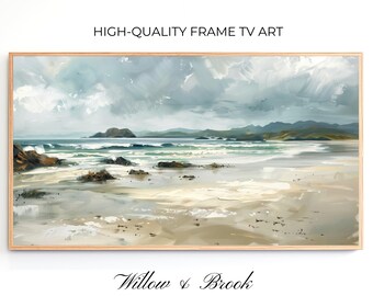Moody Beach Seascape Art for Samsung Frame TV (Digital Download)