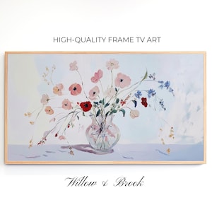 Frame TV Art Flower Bouquet, Textured Impressionist Floral Oil Painting made for the Samsung Frame TV, Downloadable Abstract Summer TV Art