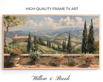 Frame TV Art: Italian Vineyard Vintage Landscape Art (Digital Download)