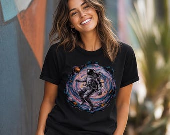 Astronaut Graphic Tee: Space Lover Cotton T-Shirt, Hoodie Available