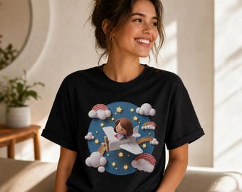 Paper Airplane Graphic Tee & Hoodie | Dreamy Altitudes Design, Heavyweight Cotton