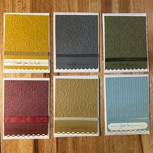 Embossed solid color 6 pack greeting cards