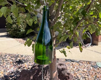 Windgong gerecyclede wijnfles – tuindecoratie