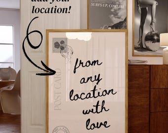 CUSTOM postcard wall art custom postcard print custom state print personalized gift ideas custom travel print custom art from location