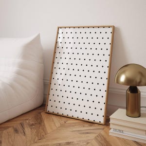 white polka dot wall art preppy room decor white wall art stockholm dorm wall decor aesthetic apartment decor fashion poster trendy wall art