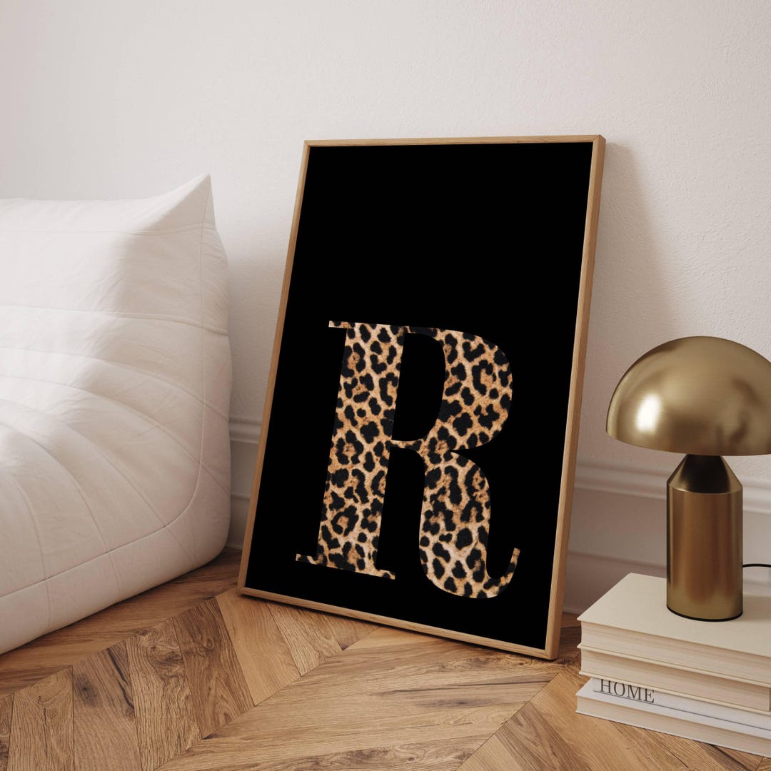 Room Decor With R Letter R Wall Art Black Leopard Print Stockholm Style Room Decor ...