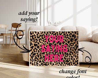 CUSTOM Leopard Decor Cheetah Print Custom Name Print Custom Leopard Decor Custom College Wall Art Trendy Leopard Prints Girly Dopamine Decor