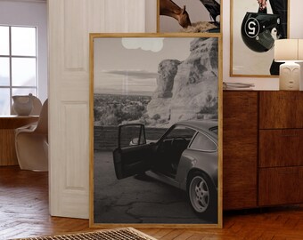 trendige Auto Poster Vintage Luxusauto Wandkunst Wohnheim Mode Poster Oldtimer Dekor schwarzweiß Kunst altes Geld ästhetisches Wohnung Dekor