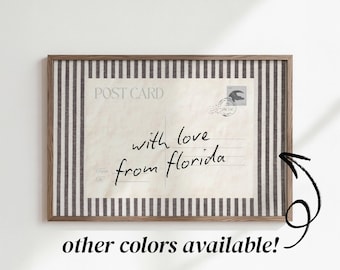 from Florida with love from Florida wall art, vintage postcard print, coastal kitchen decor, nautical home decor, entryway gallery wall art