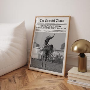 Cowboys machen bessere Liebhaber Kunstdrucke Trendy Vintage Zeitung Poster Country Chic Ästhetische Kunst Zeitung Wandkunst Cowboy Wandkunst Download