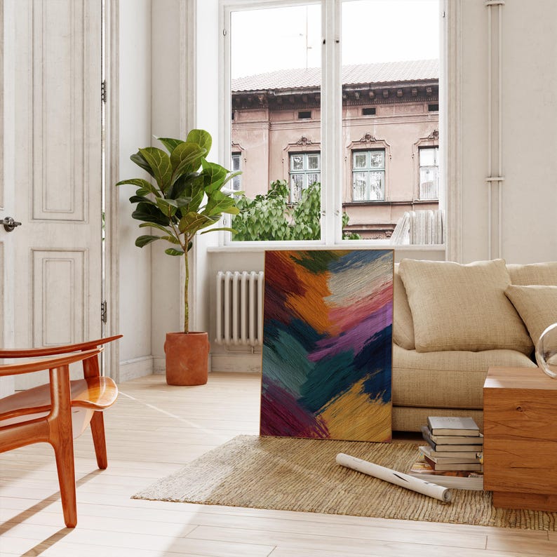 Colorful Abstract Art Modern Home Decor Vibrant Office Paintings ...