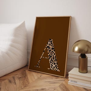 CUSTOM Initial Wall Trendy Leopard Aesthetic Art Lucky Girl Syndrome Chic Girly Dorm Decor Animal Nursery Wall Art Personalized Roommate Art