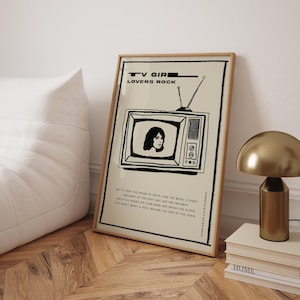 TV Mädchen Rock Musik Retro Poster Digitaldruck Vintage Zeitung College Wohnheim Wand Dekor Ästhetisch heiße Mädchen druckbare Kunst Who Really Cares