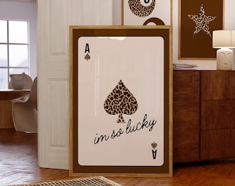 Set Of 3 Leopard Print Above Bed Dorm Print Brown Luxury Fashion Art Trendy Ace Of Spades Star Prints Leopard 8 Ball Decor Brown Gallery Set