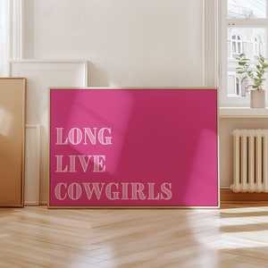 Long Live Cowgirls Print Printable Wall Art Pink Trendy Aesthetic Poster Girly College Dorm Wall Decor Western Coastal Cowgirl Print Bundle