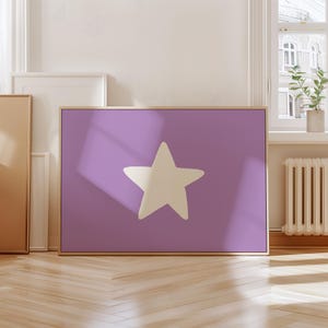 Lila Stern Drucke Horizontale Wand Kunst Minimalistische Wand-Dekor College Studentenwohnheim Zimmer Poster Lila Drucke Trendige Hand Gezeichnet Stern-Kunst-Dekor