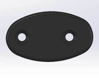 May include: Black oval-shaped plastic piece with two round holes.