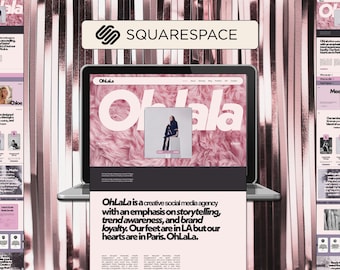 Sleek and Modern Pink Squarespace Website Template for Social Media Professionals Business Coaches and Creative Entrepreneurs