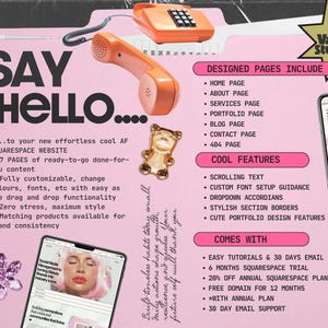 Bold, Pink Squarespace Website Template for Creative Agencies, Coaches, Marketing professionals afbeelding 2