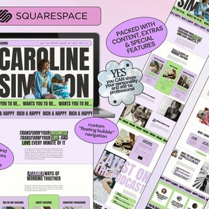 Squarespace Template 7.1 - Business Coaches, Coaching Creatives and Content Course Creators, Purple, Modern and Stylish with personality