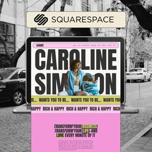 Fun Pink & Green Squarespace Website Template designed for business coaches and female entrepreneurs