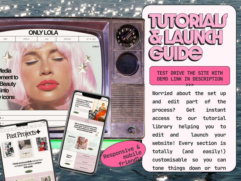 Bold, Pink Squarespace Website Template for Creative Agencies, Coaches, Marketing professionals afbeelding 4