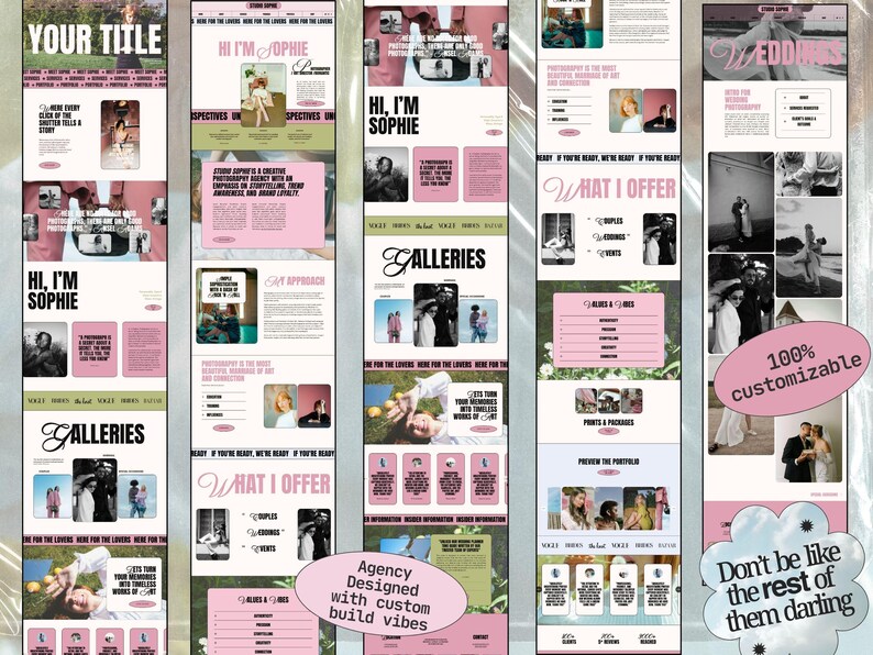 Squarespace alternative wedding Website Template for Photographers Selling Prints & booking Sessions image 5