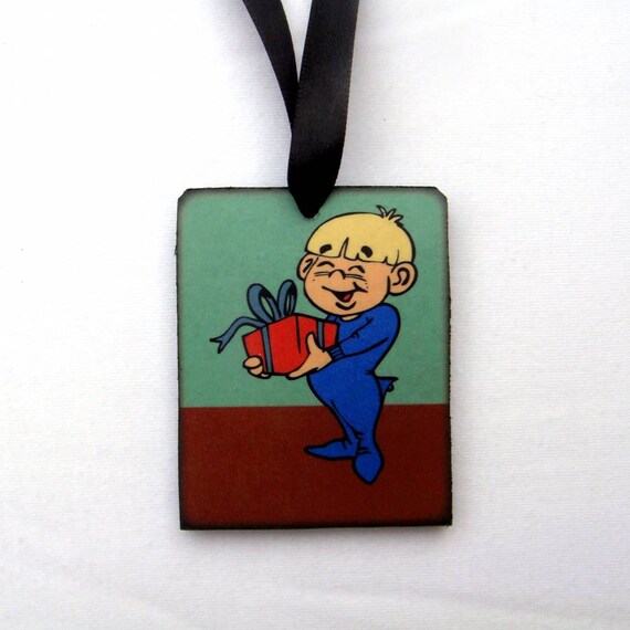 Items similar to Personalized Christmas Ornament, Boy and Gift