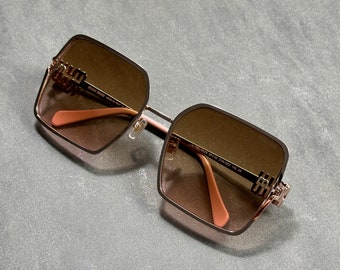 Vintage Miu Miu Rosa Sonnenbrille Luxus Lunette Brille Y2K Shades Brillen, Geschenk für Sie