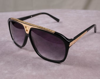Vintage lv Z0105E Gold Frame Black Color Sunglasses Vunette Brille Y2K Shades