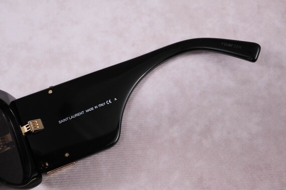 Vintage YSL Black Sunglasses SLM119 Luxury Lunett… - image 4