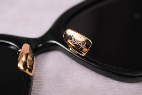 Vintage YSL Black Sunglasses SLM119 Luxury Lunett… - image 6