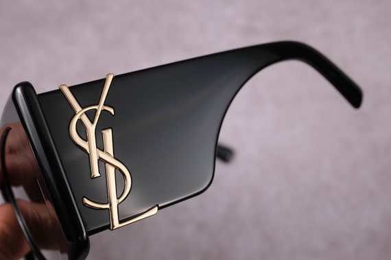 Vintage YSL Black Sunglasses SLM119 Luxury Lunett… - image 3