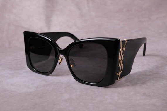 Vintage YSL Black Sunglasses SLM119 Luxury Lunett… - image 1