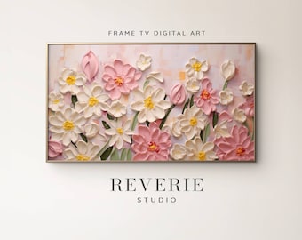 Textured Floral Samsung Frame TV Art: Abstract Flower Screensaver (Digital Download)