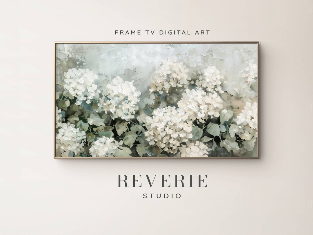 Hydrangea Frame Tv Art Elegant Floral Screensaver Digital Download