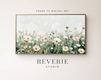 Summer Meadow Frame TV Art: Pastel Floral Painting (Digital Download)