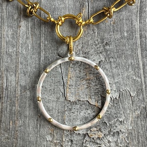 Mixed Metal Gold and Silver Pendant Necklace