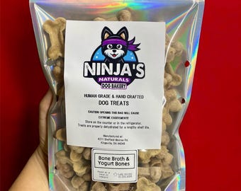 Bone Broth and Yogurt homemade dog treats, bone treats, crunchy dog biscuits, natural homemade dog cookies, puppy treats