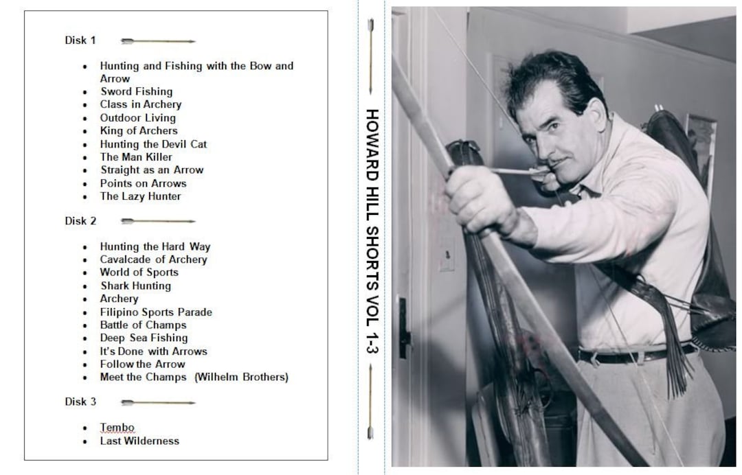 Howard Hill Famous Archer Longbow DVD Set - ALL His Shorts and Movies ...