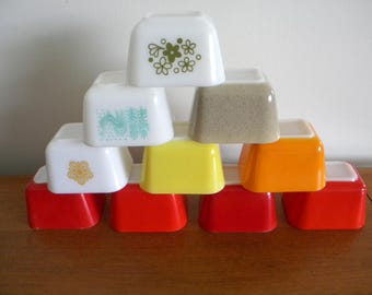 Vintage Pyrex Refrigerator Dish #501 CHOICE, Butterfly Gold, Spring Blossom, Homestead, Butterprint, Yellow, Friendship, Red, NO LIDS