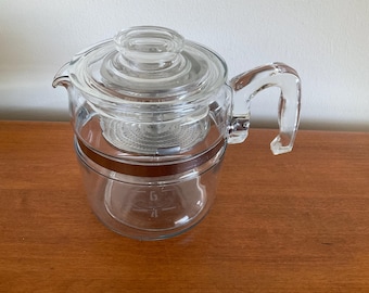 Vintage Pyrex Flameware Glass Coffee Percolator #7756 (4-6 cup) Excellent Condition